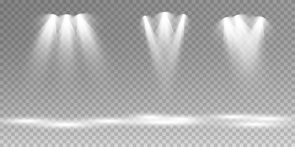 Set of vector spotlights. various forms of light. Stage spotlights. Light Stock-Illustration