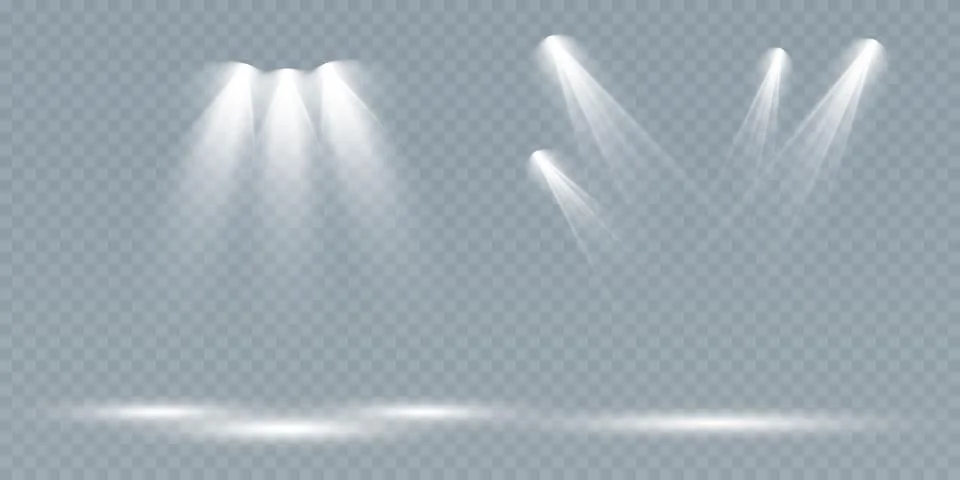 Set of vector spotlights. various forms of light. Stage spotlights. Light Stock-Illustration