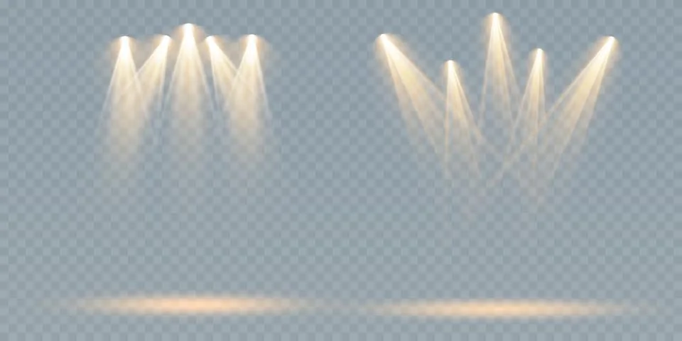Set of vector spotlights. various forms of light. Stage spotlights. Light Ilustração Stock