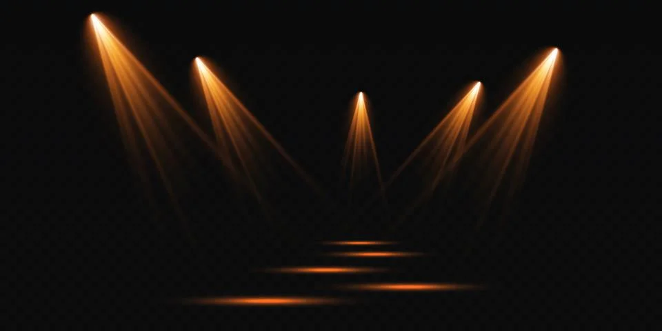Set of vector spotlights. various forms of light. Stage spotlights. Light Stock Illustration