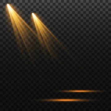 Set of vector spotlights. various forms of light. Stage spotlights. Light Ilustração Stock