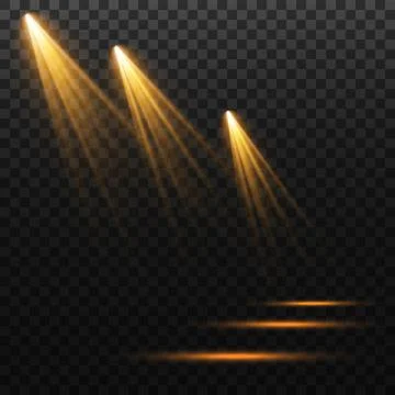 Set of vector spotlights. various forms of light. Stage spotlights. Light Illustrazione stock