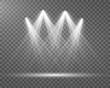 Set of vector spotlights. various forms of light. Stage spotlights. Light Illustrazione stock