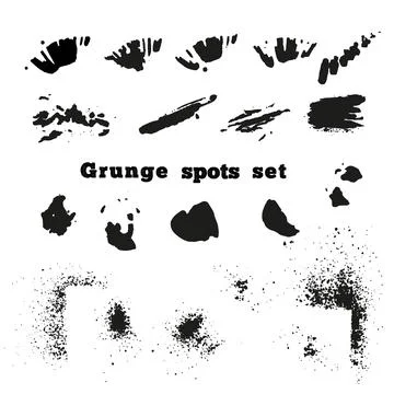 Set of vector spots and frames. White background with spots for design. Ink Stock Illustration