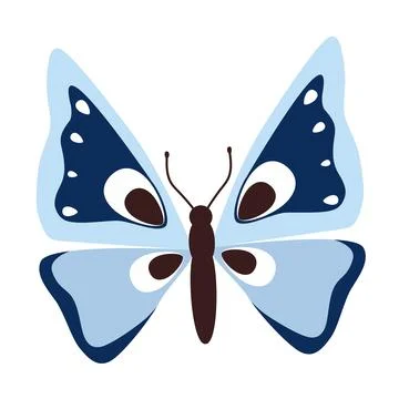 Set of vector spring insect illustrations. Summer tropical moths, butterfly Stock Illustration