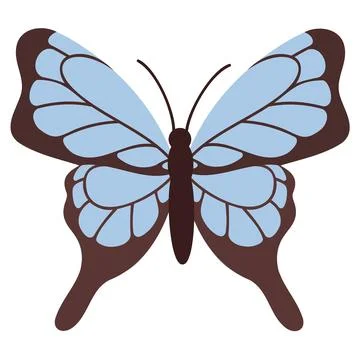 Set of vector spring insect illustrations. Summer tropical moths, butterfly Stock Illustration