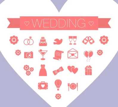 Set of vector St. Valentines day illustration and typography elements Stock Illustration