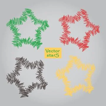 Set of vector stars Stock Illustration