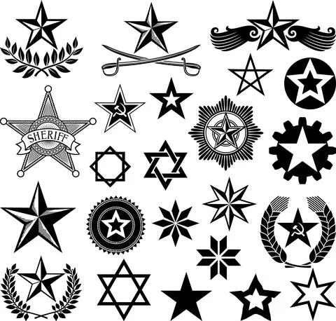 Set of vector stars Stock Illustration