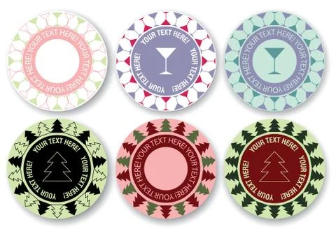 Set of vector stickers. Stock Illustration