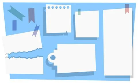 Set of vector stickers with shadow, vector, flat style Stock Illustration