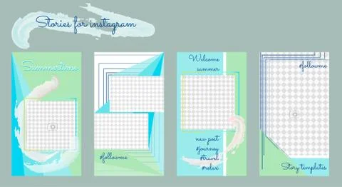 Set of vector stories template for blog post. Design backgrounds Stock Illustration