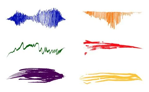 Set of vector stroke by hand on a white background. Colorful hand painted. .. Ilustración de archivo