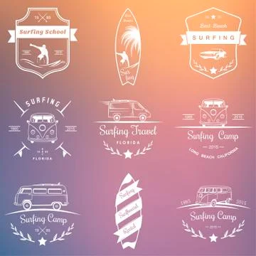 Set of Vector Surfing Logo 무료 스톡 일러스트