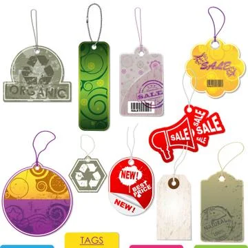 Set of vector tags. Stock Illustration