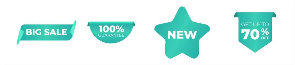 Set of vector tags or labels. Special offer or shopping discount label Illustrazione stock