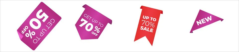 Set of vector tags or labels. Special offer or shopping discount label Illustrazione stock