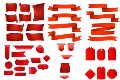 Set of vector tags or labels. Vector illustration. Stock Illustration