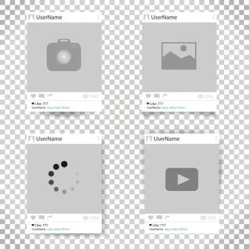 Set of vector template photo frame. Social network photo frame. Design for yo Stock Illustration