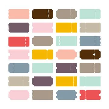 Set of vector templates entry tickets. Blank tickets. Sale, discount, coupo.. Stock Illustration
