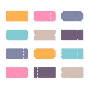 Set of vector templates entry tickets. Blank tickets. Sale, discount, coupo.. Stock Illustration