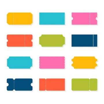 Set of vector templates entry tickets. Blank tickets. Sale, discount, coupo.. Stock Illustration
