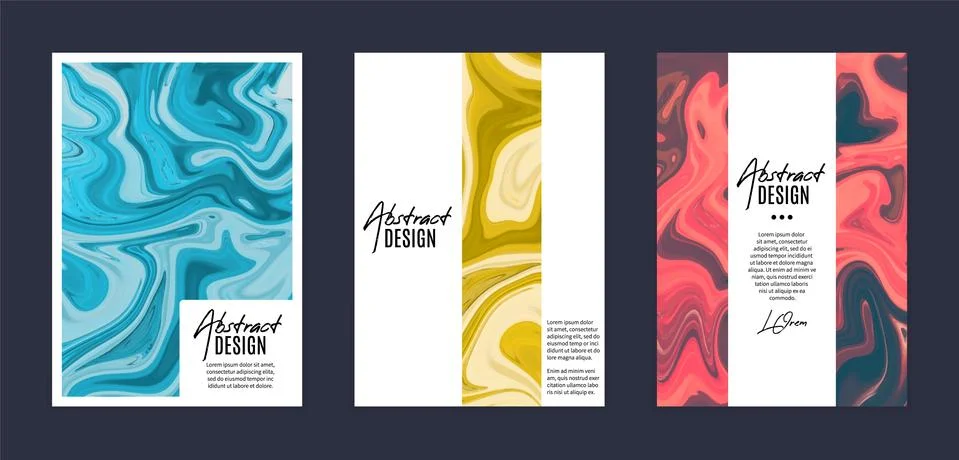 Set of vector templates. Marbling. Marble texture. Artistic abstract colorful 스톡 일러스트