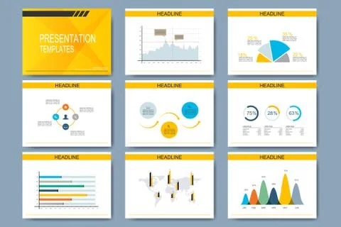 Set of vector templates for multipurpose presentation slides. Modern business Stock Illustration