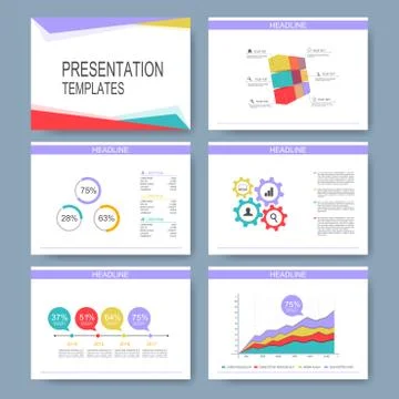 Set of vector templates for multipurpose presentation slides. Modern business 스톡 일러스트
