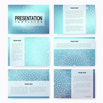 Set of vector templates for multipurpose presentation slides. Brochure, Leaflet Stock Illustration