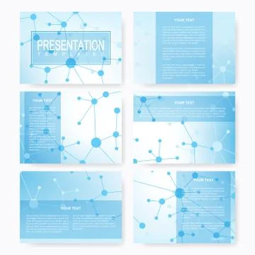 Set of vector templates for multipurpose presentation slides. Brochure, Leaflet Illustrazione stock