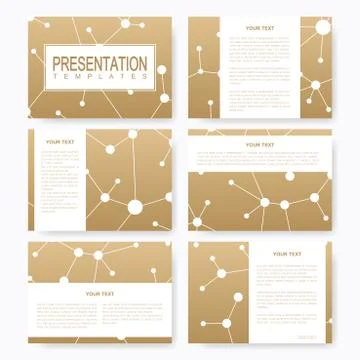 Set of vector templates for multipurpose presentation slides. Brochure, Leaflet Illustrazione stock