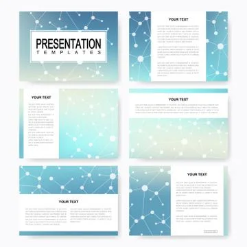 Set of vector templates for multipurpose presentation slides. Brochure, Leaflet Stock Illustration