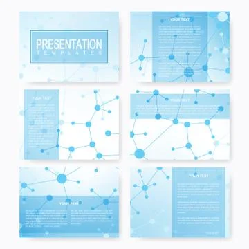 Set of vector templates for multipurpose presentation slides. Brochure, Leaflet 스톡 일러스트