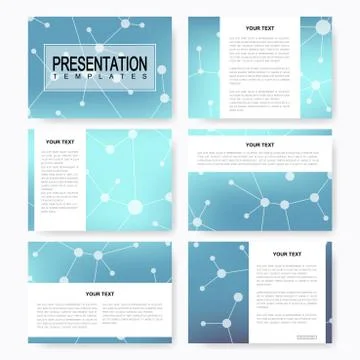 Set of vector templates for multipurpose presentation slides. Brochure, Leaflet Stock Illustration