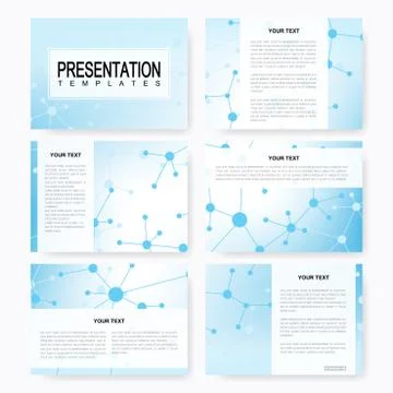 Set of vector templates for multipurpose presentation slides. Brochure, Leaflet 스톡 일러스트