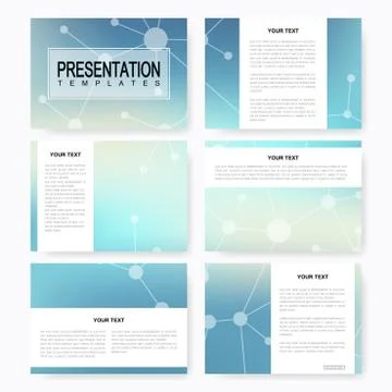 Set of vector templates for multipurpose presentation slides. Brochure, Leaflet Illustrazione stock