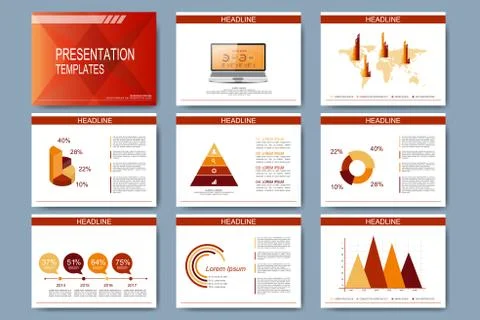 Set of vector templates for presentation slides. Modern business design with Stock Illustration