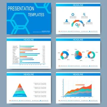 Set of vector templates for presentation slides. Modern business design with Stock Illustration