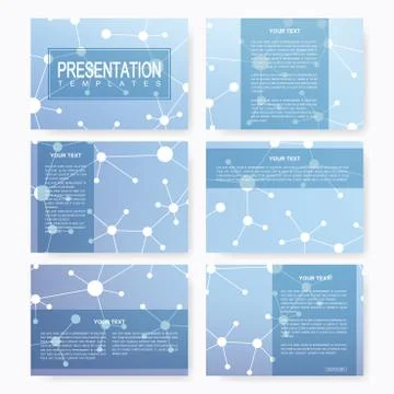 Set of vector templates for presentation slides. Brochure, Leaflet, flyer, cover 스톡 일러스트