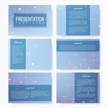 Set of vector templates for presentation slides. Brochure, Leaflet, flyer, cover Illustrazione stock