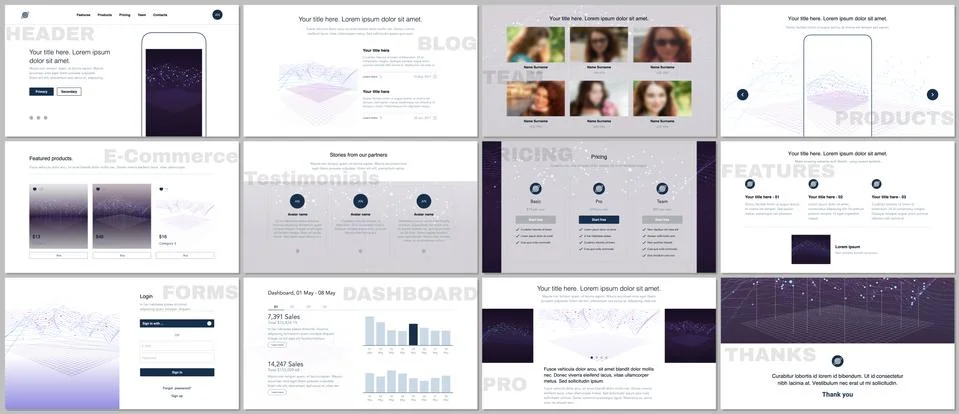Set of vector templates for website design Stock-Illustration