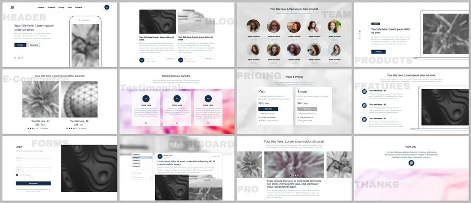Set of vector templates for website design Stock Illustration