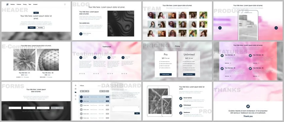 Set of vector templates for website design Stock Illustration