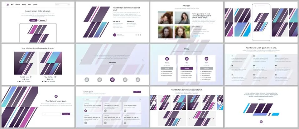 Set of vector templates for website design Stock Illustration