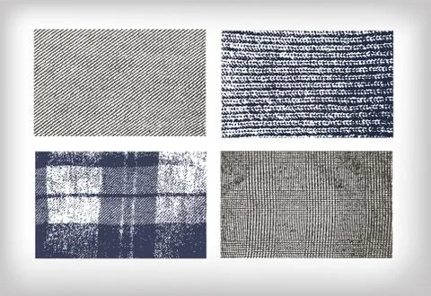 Set of vector textures cloth jeans tweed Stock Illustration