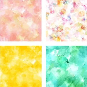 Set of vector textures in pink, yellow, and teal Stock Illustration