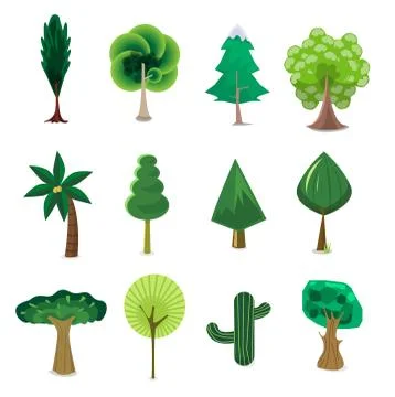 Set of vector tree.. Stock Illustration