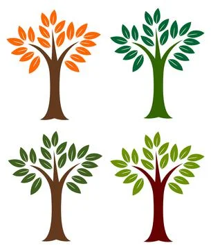 Set of vector trees Stock Illustration