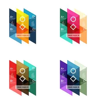 Set of vector triangle geometric infographic Stock Illustration